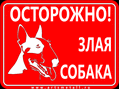 Табличка "Осторожно злая собака" вар.3