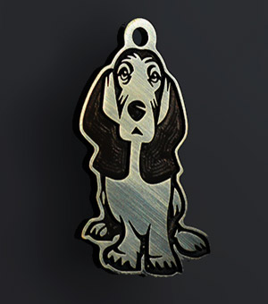 Dog tag for dog breeds Bassethund